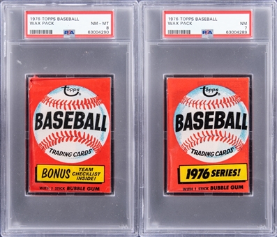 1976 Topps Baseball Sealed Packs (2) -  Both PSA NM-MT 8